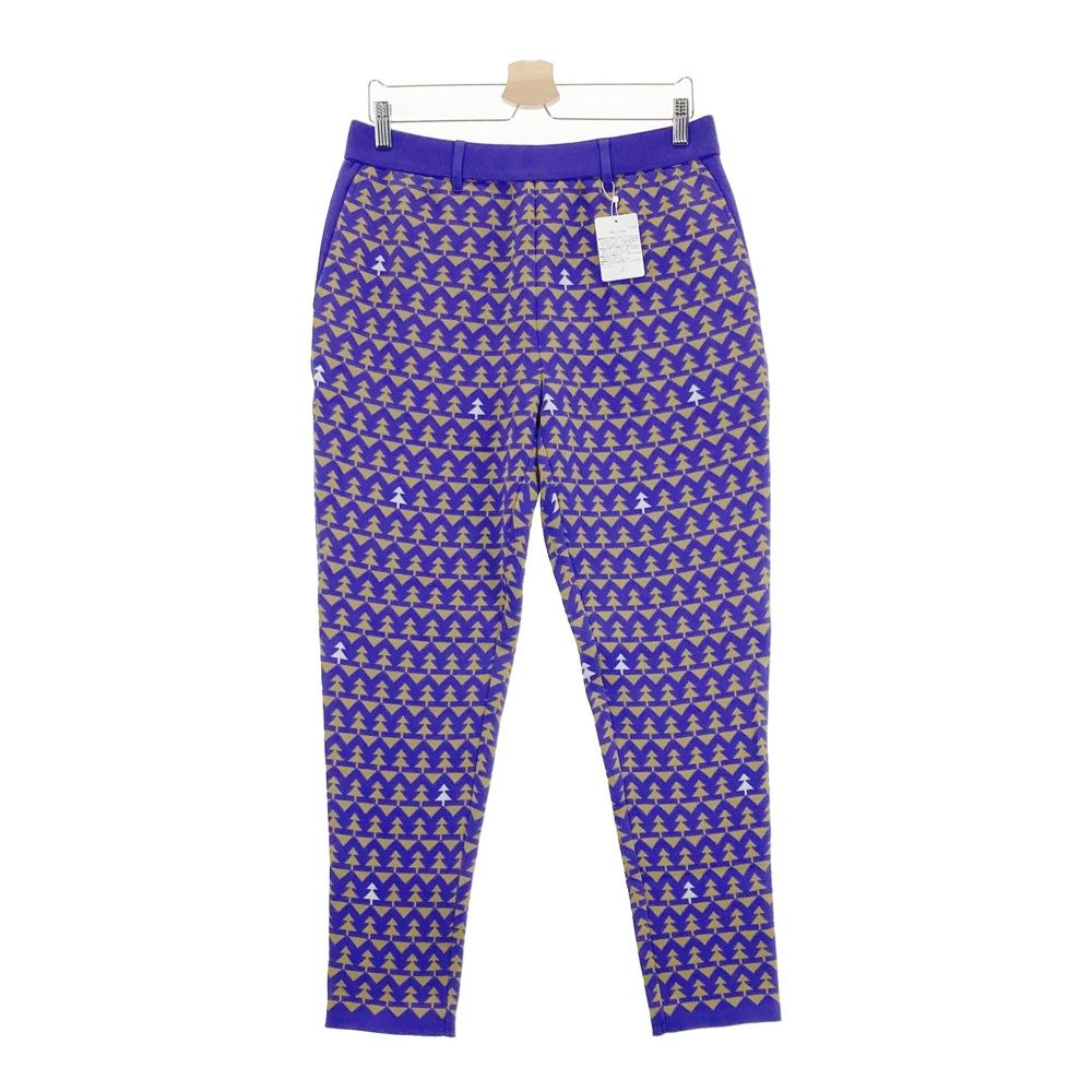 サイズ 5 JACK BUNNY ジャックバニー ニット ロングパンツ 総柄 パープル系 ゴルフウェア メンズ ストスト