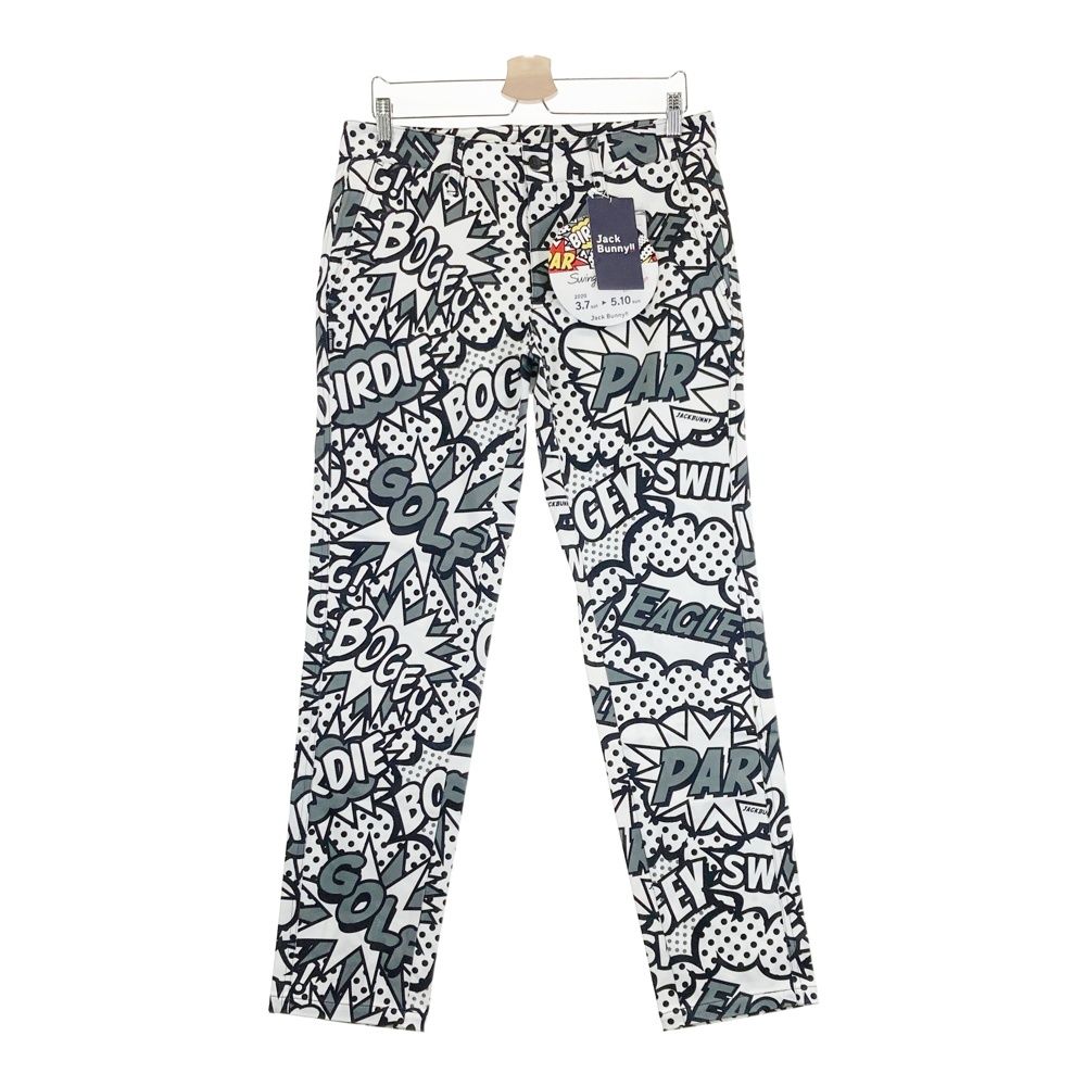 サイズ 5 JACK BUNNY ジャックバニー ストレッチパンツ 総柄 ホワイト系 ゴルフウェア メンズ ストスト