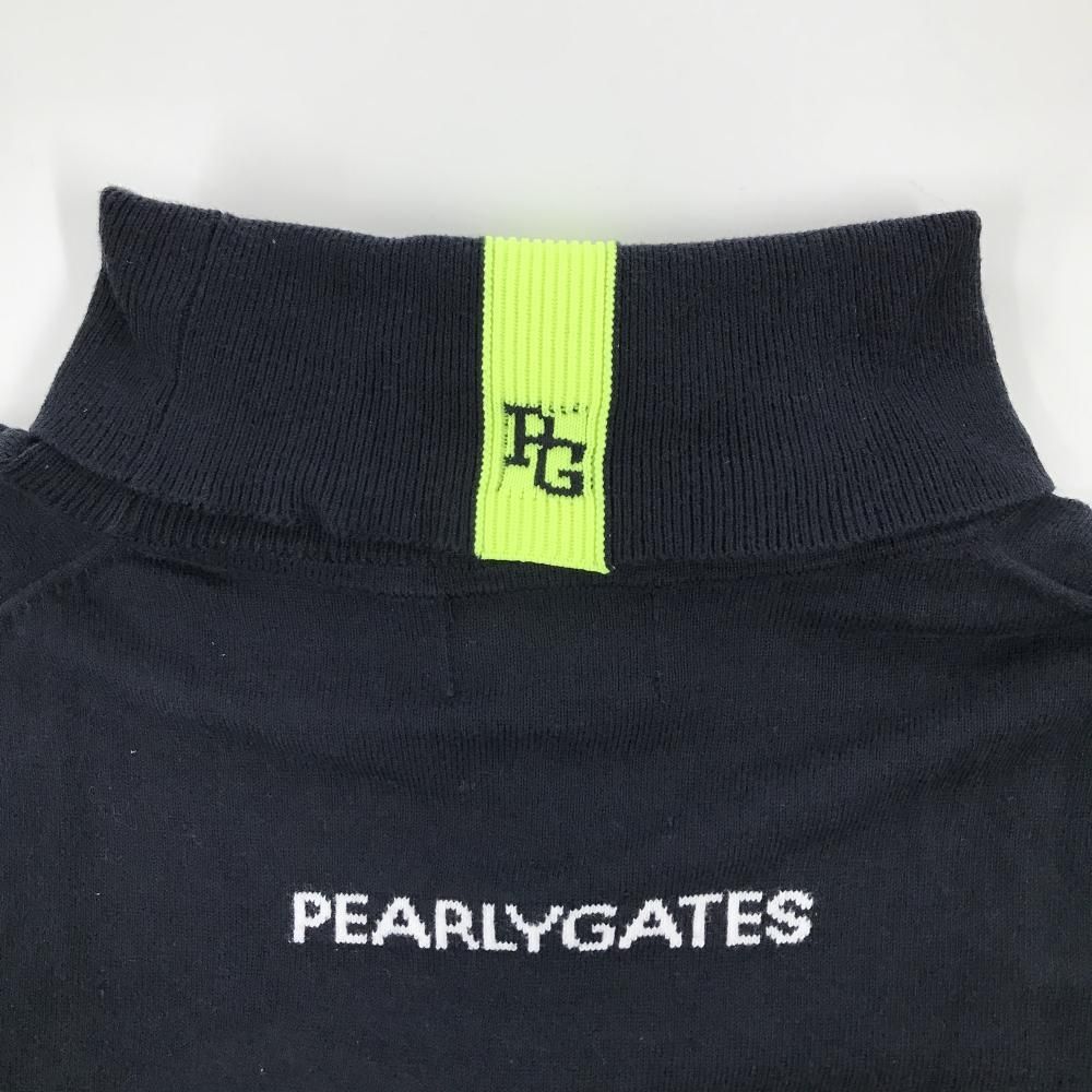 パーリーゲイツ タートルネックセーター ネイビー 袖ロゴ レディース 2