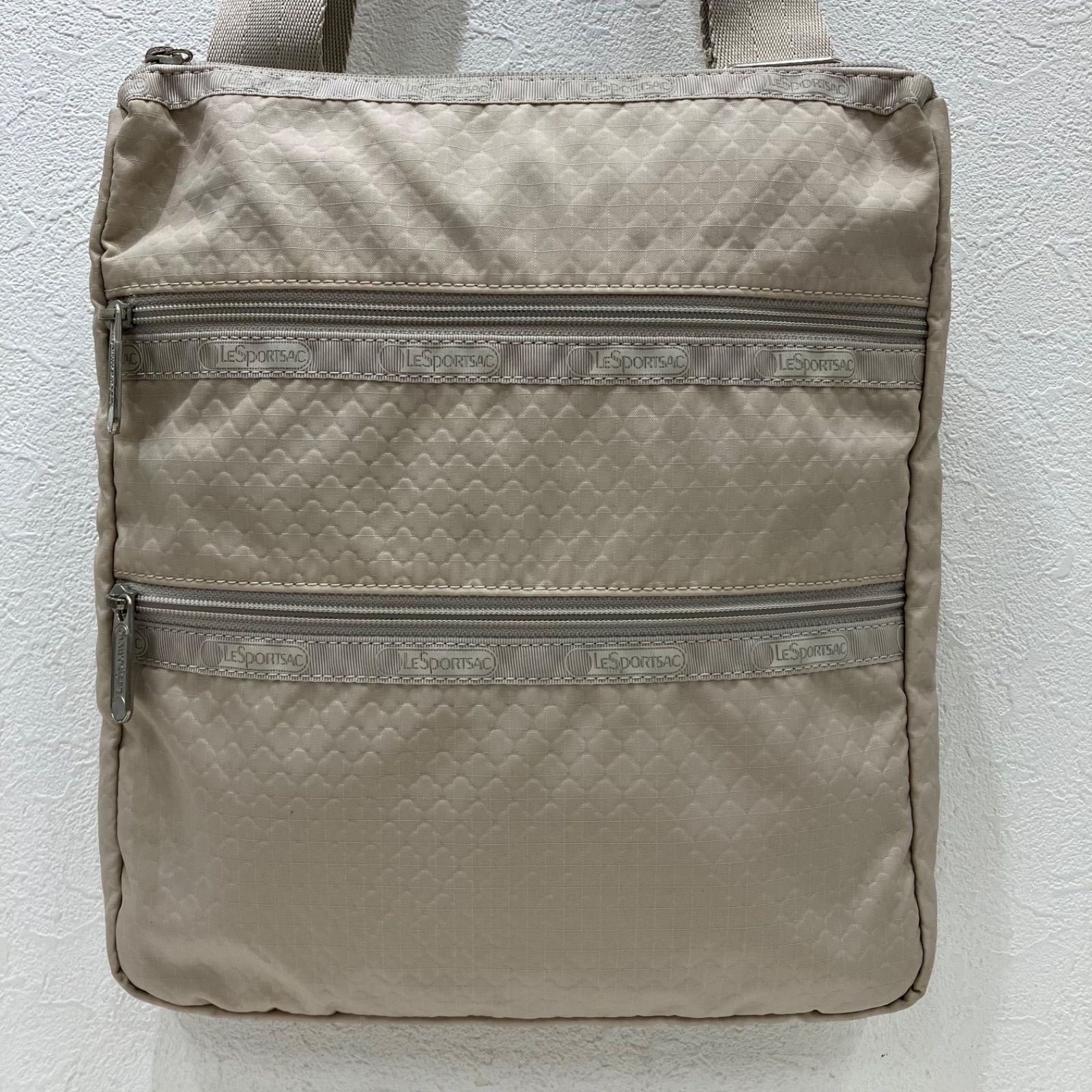 7715 LeSportsac レスポートサック 3zip ショルダーバッグ ベージュ