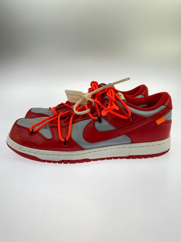品 NIKE ナイキ × OFF-WHITE オフホワイト DUNK LOW RED WOLF GREY CT 0856 600 ダンク ロー スニーカー メンズ シューズ 靴 160-251218-em-02-min