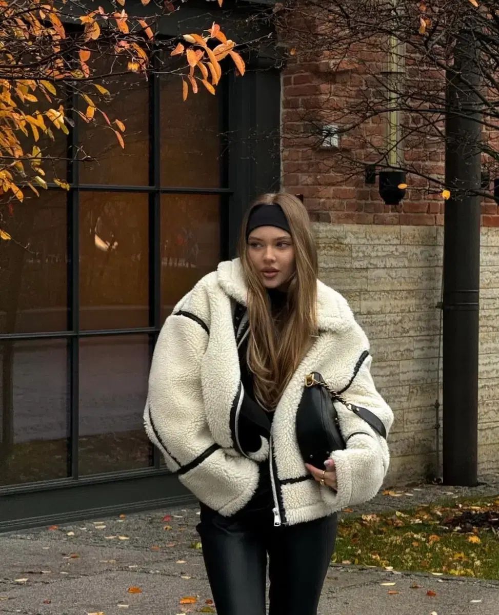 ZARA 安い レディース フェイクファー Shearling バイカー ムートン S