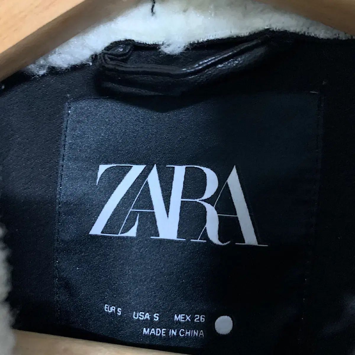 ZARA 安い レディース フェイクファー Shearling バイカー ムートン S
