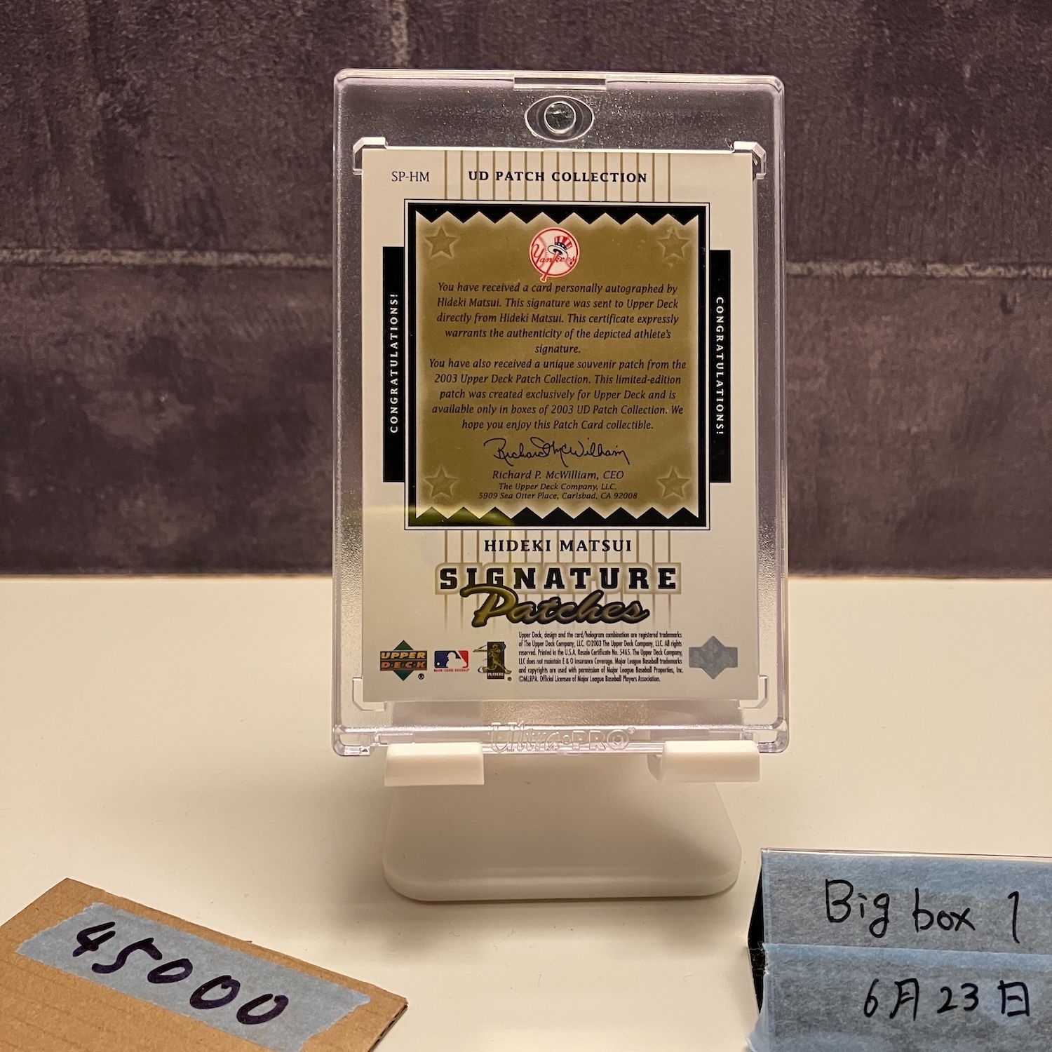 UPPERDECK クラシックポートレート2003 松井秀喜選手　胸像 UPPERDECK クラシックポートレート2003 松井秀喜選手 胸像 - メルカリ