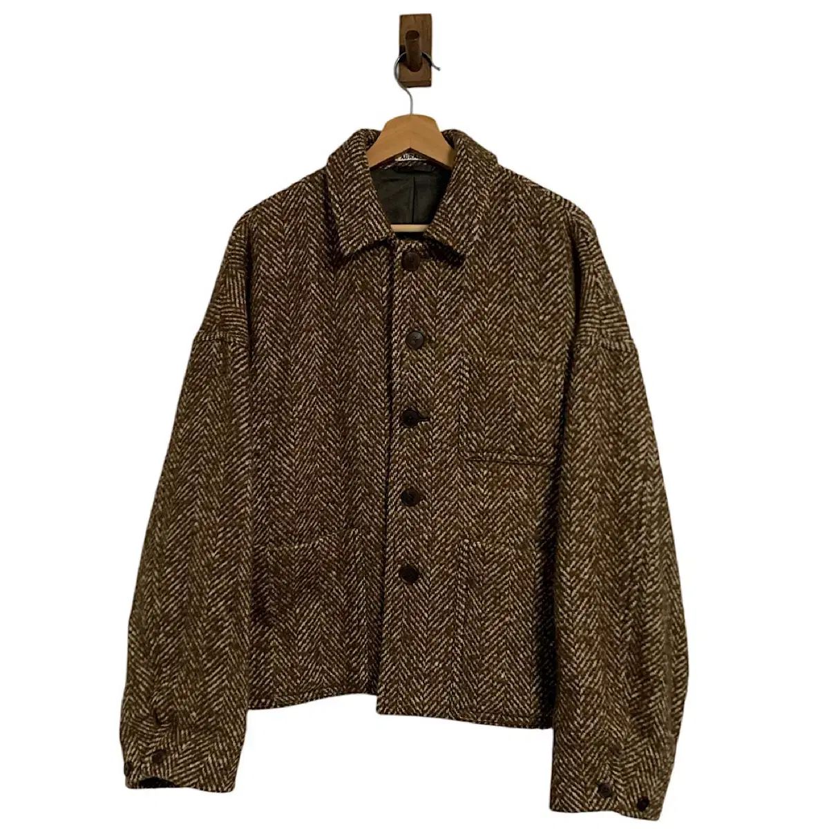 AURALEE アルパカ ヘリンボーン ツイード ブルゾン 002 - メルカリ