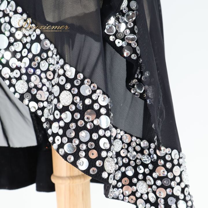 社交ダンスラテンドレス 黒とシルバー 社交ダンスラテンドレス 黒とシルバー ラテンドレス WL0085 ブラック