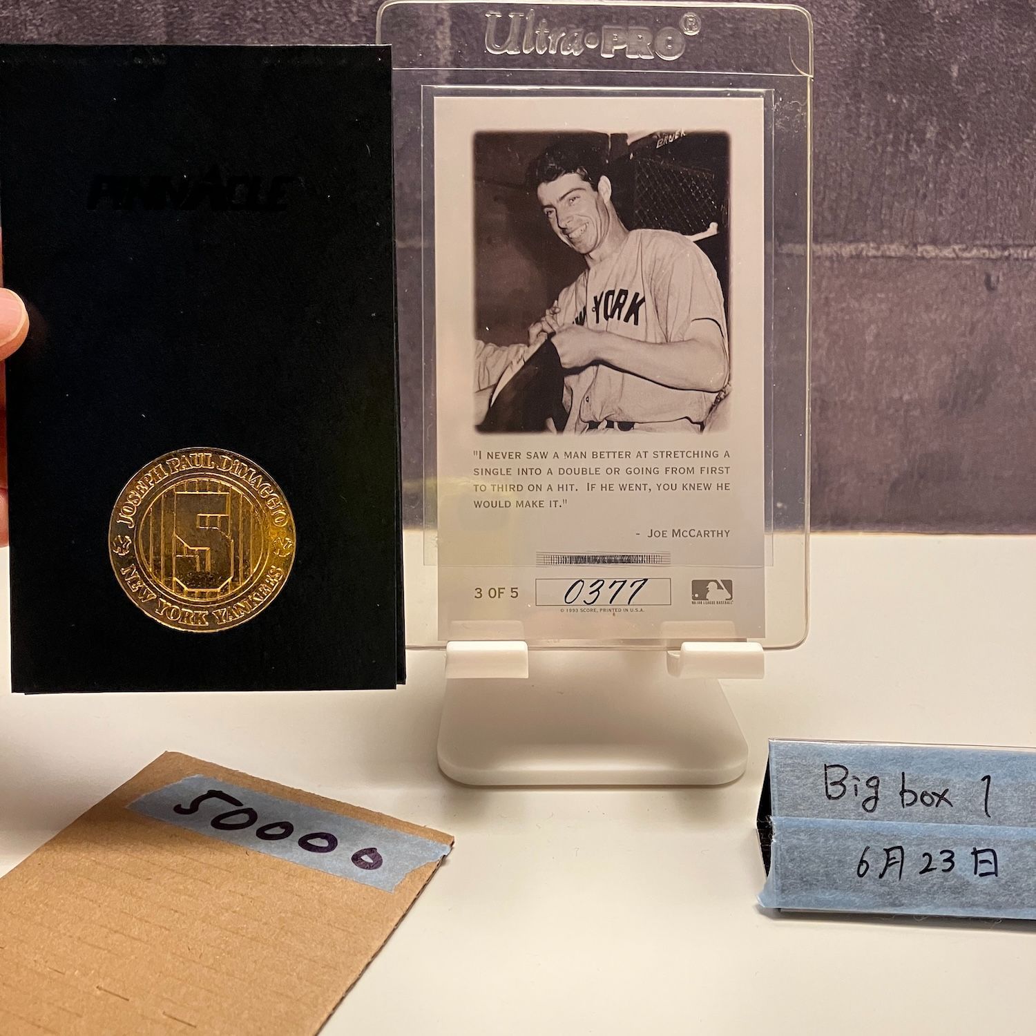 1998 Pinnacle Joe DiMaggio 3 5 直筆サインカード York Yankees The Streak June 29 1941 カード