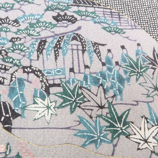 ✾まめ藤✾ｍ627 伝統工芸伝承者 木村正明落款 松竹梅 青海波 手縫い仕立て 訪問着