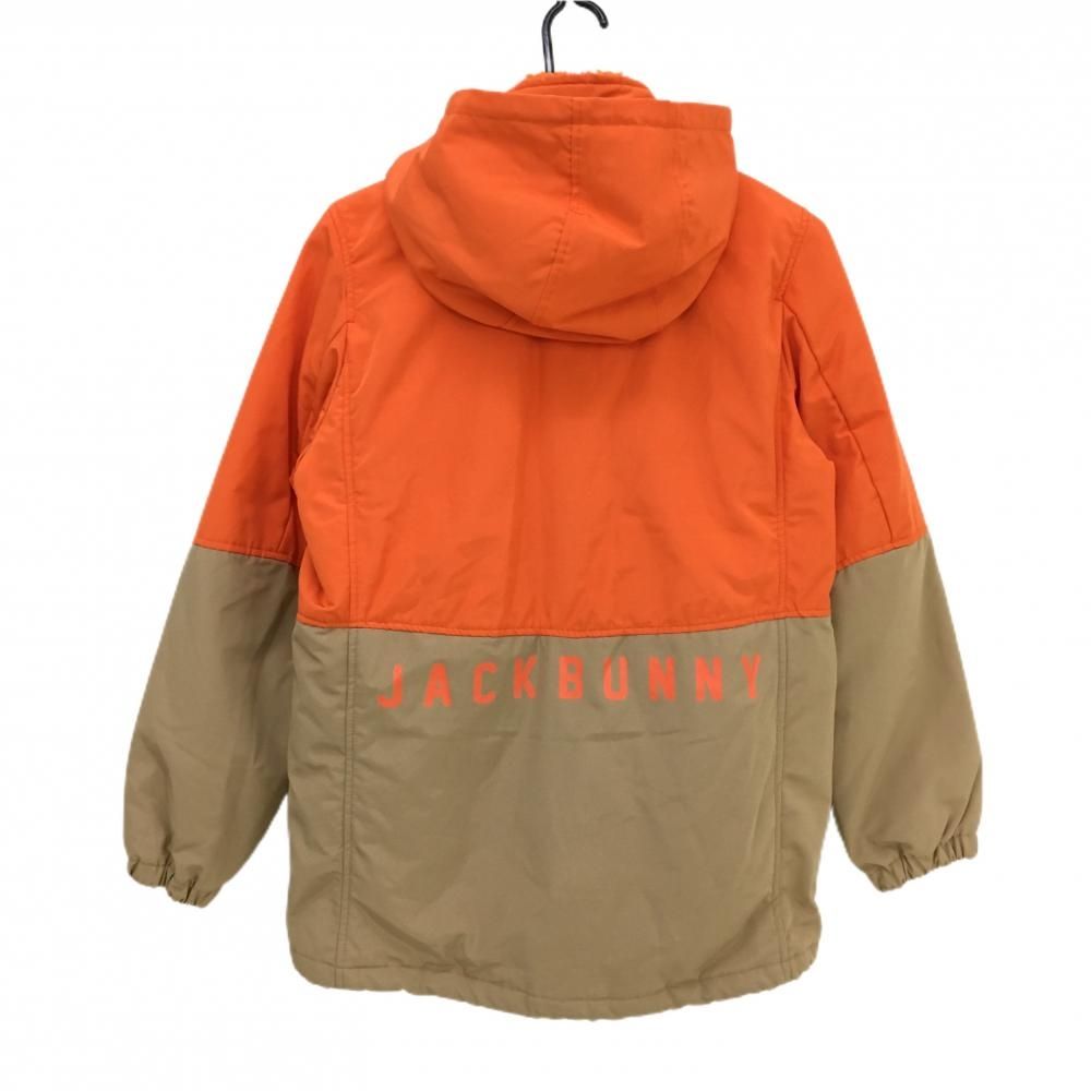 超 ジャックバニー ライナー付ジャケット オレンジ×ベージュ フード着脱可 ボアベスト レディース M ゴルフウェア Jack Bunny