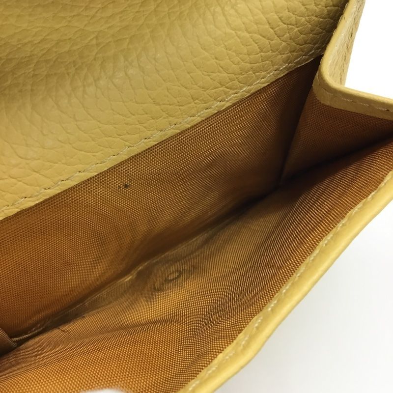 miumiu ミュウミュウ 三つ折りコンパクト財布 ヴィッテロダイノレザーフラップ 5 MH 043 レザー イエロー系 品 -AB 質屋 か ｎ 三つ折り財布 折り財布 小物