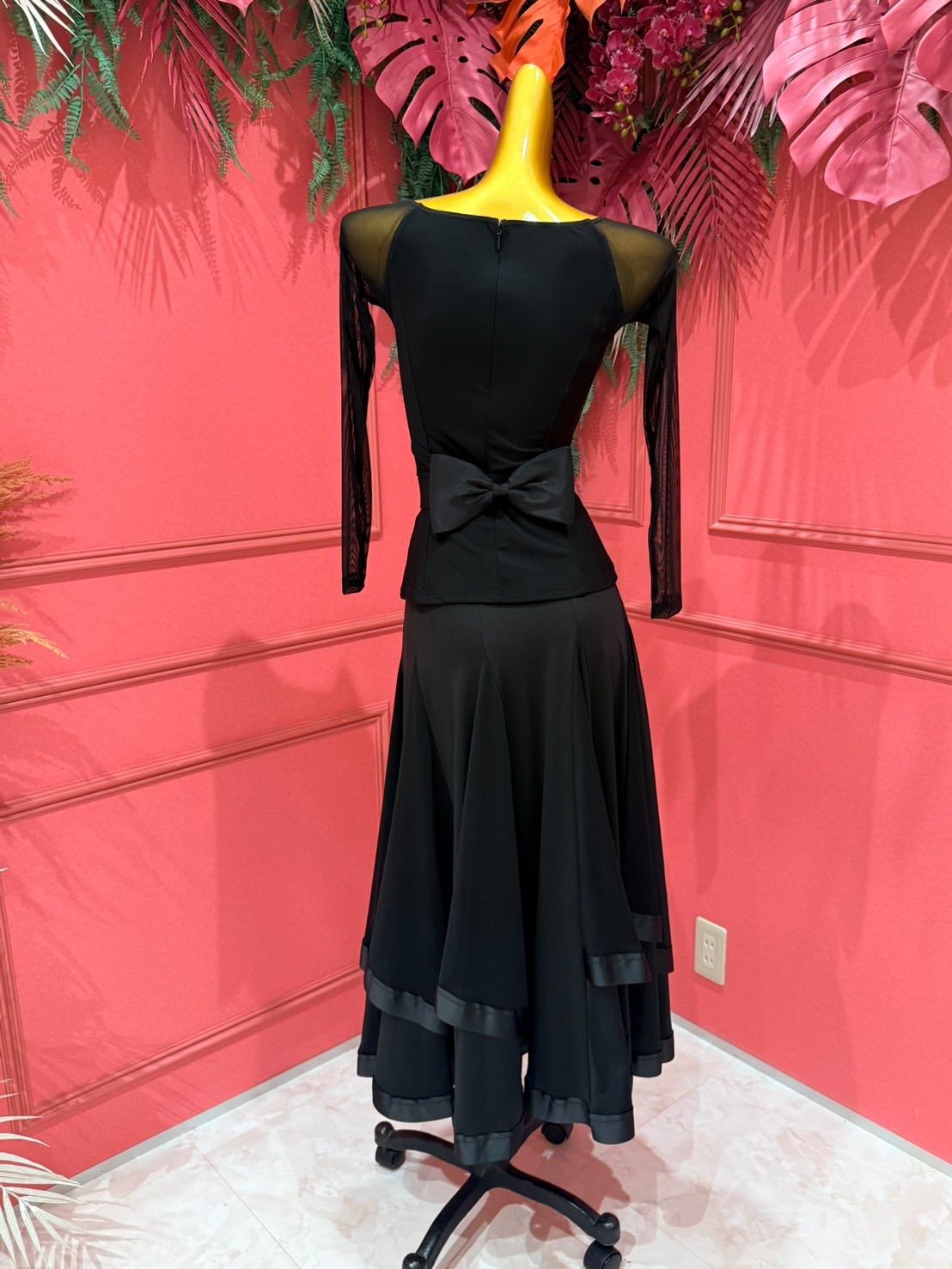 社交ダンス gentil ジャンティ ベルト 黒 ブラック リボン - メルカリ