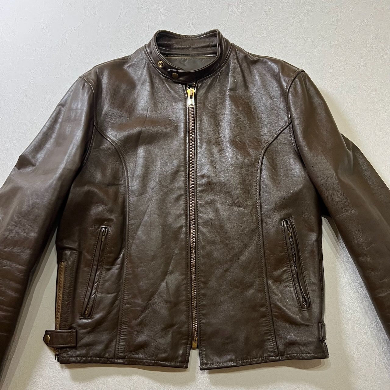 60s～70s シングルライダース スタンドカラー サイドジップスリット