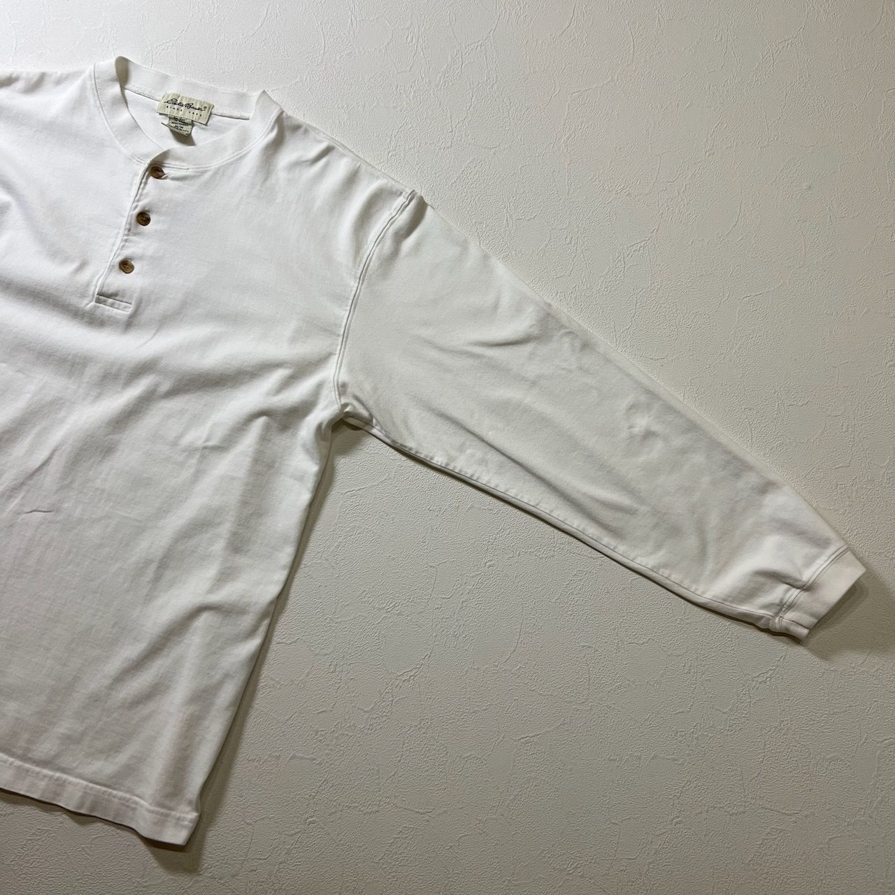 90s Eddie Bauer ヘンリーネック ロンT 長袖 ホワイト M 古着 - メルカリ