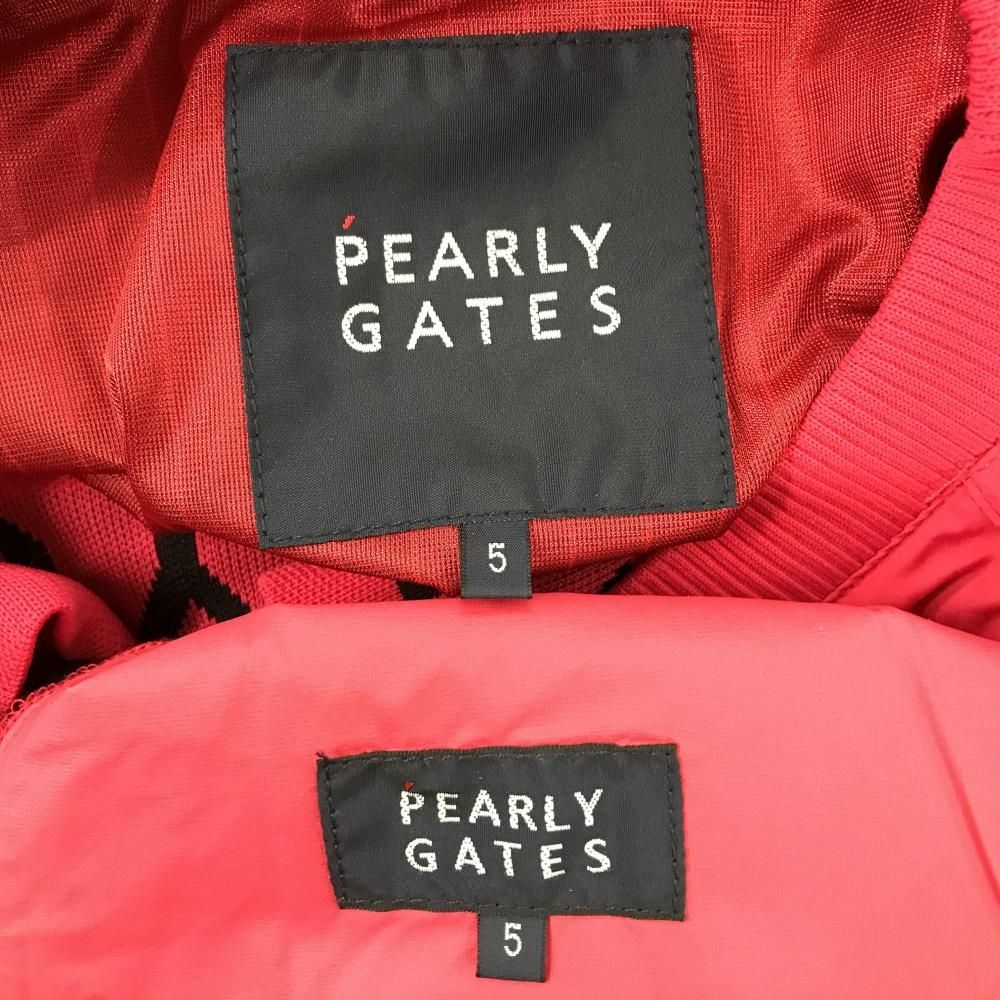 新品未使用　パーリーゲイツ　ツインブルゾン　サイズM 超美品】パーリーゲイツ ツインスニード レッド×黒 蓄熱裏地 地模様