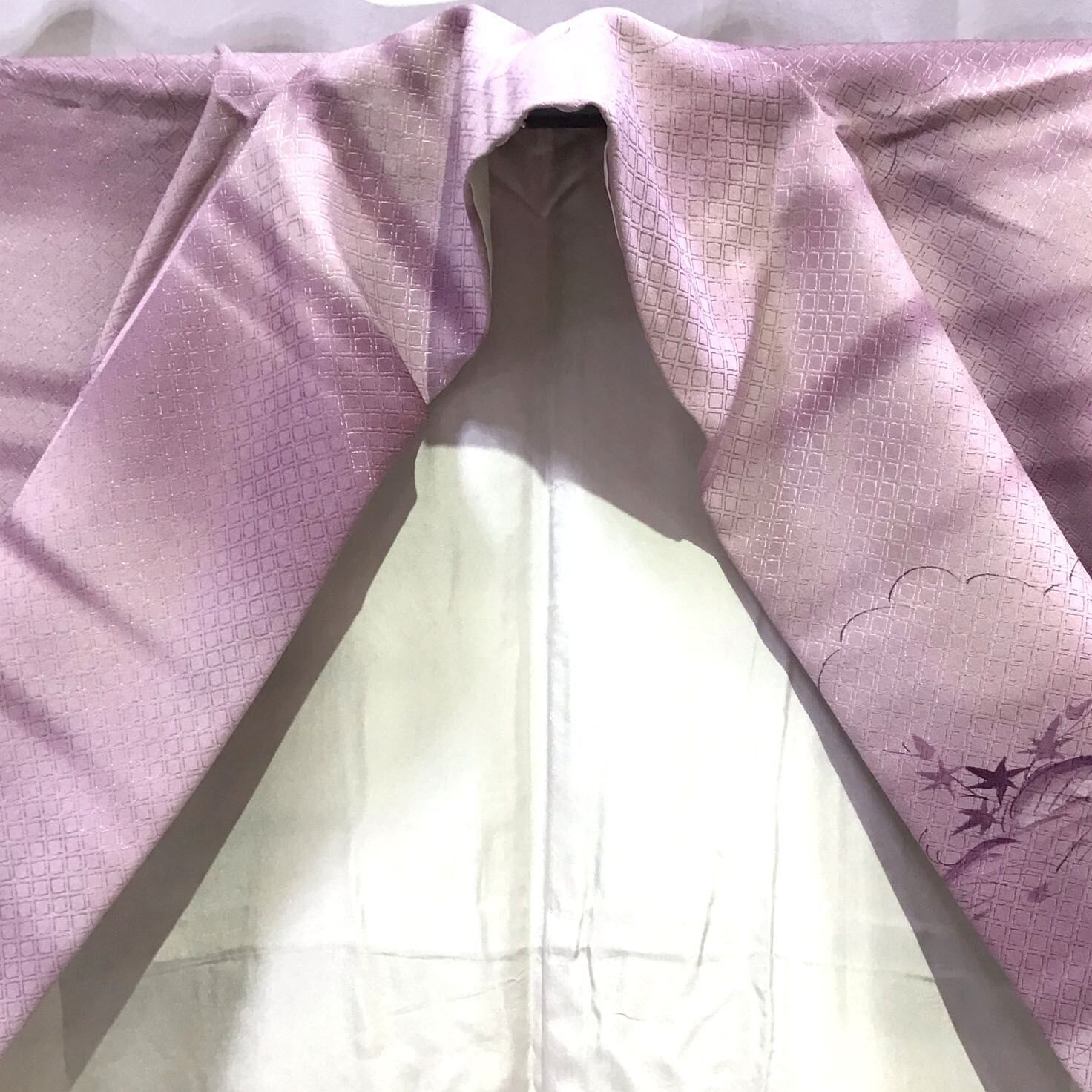  着物 小紋 紫系地 No.200701-1755 梱包サイズ80 小紋 着物