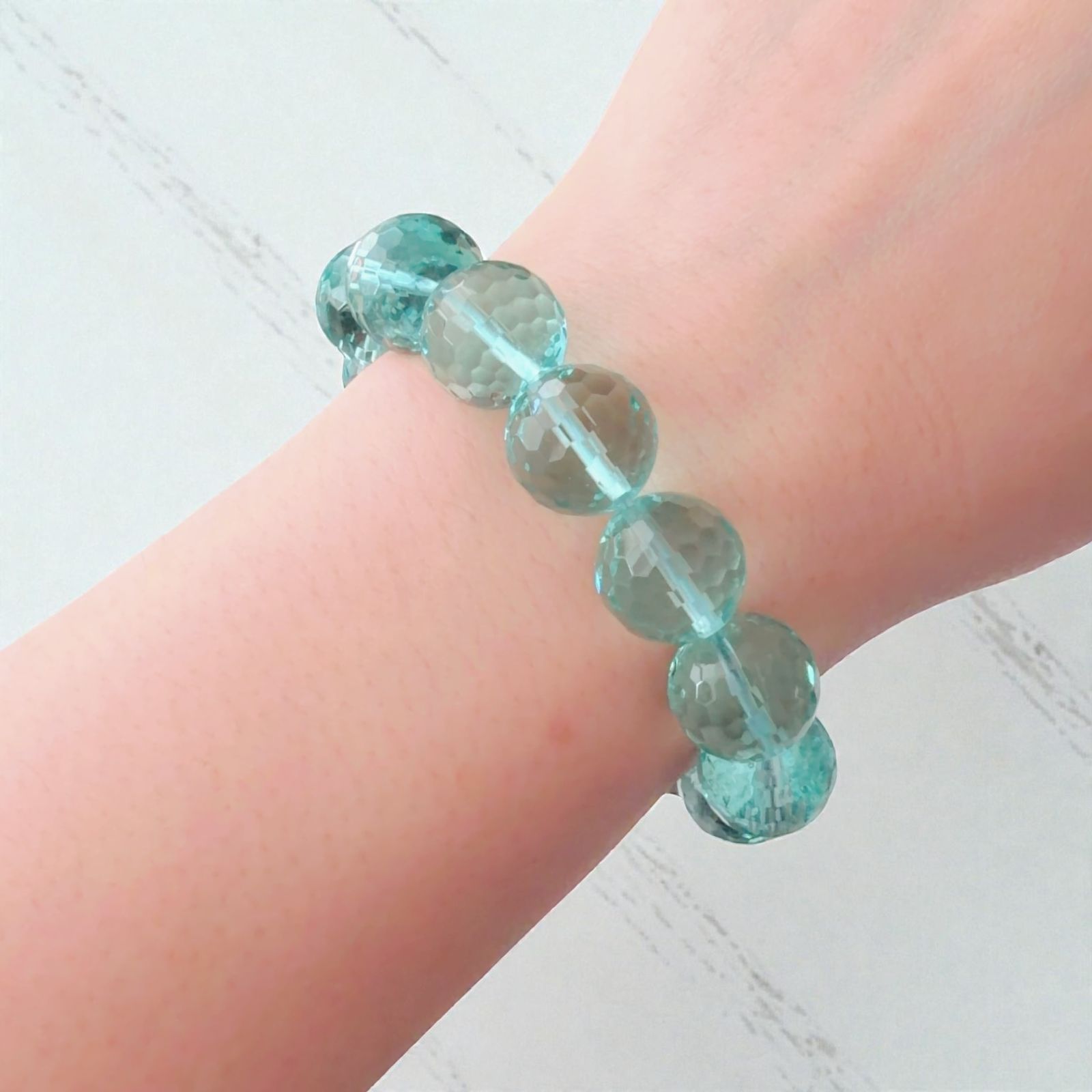 A 175 今の自分を立て直したい やる気アップ 新月と満月の再起動魔術 ブルー水晶 数珠 ブレスレット 魔術師 アリエル 若返り 無気力からの脱出 恋愛運 無気力 疲れ 気分転換 再スタート リセット 人生の転機 パワーストーン 天然石 フリーサイズ