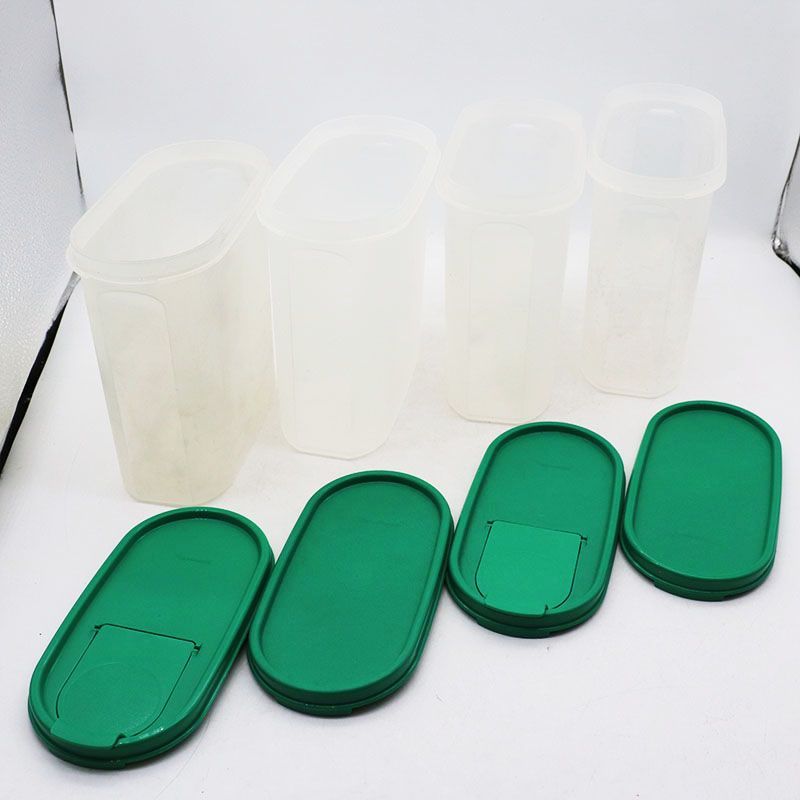 新古品 タッパーウェア MMだ円1.7L（フタ色緑）4点セット MR7-11-323