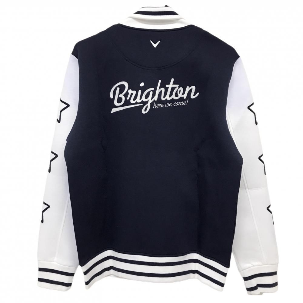 SALE価格【超美品】キャロウェイ ジャケットブルゾン ネイビー×白 ロゴ刺しゅう  メンズ M ゴルフウェア Callaway