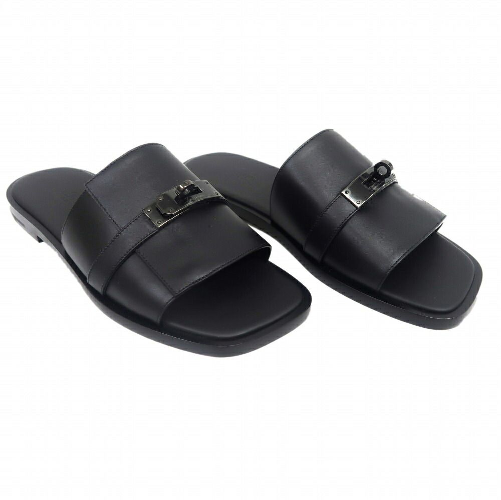 名東】エルメス ガブリエル サンダル ソーブラック サイズ41 メンズ 靴