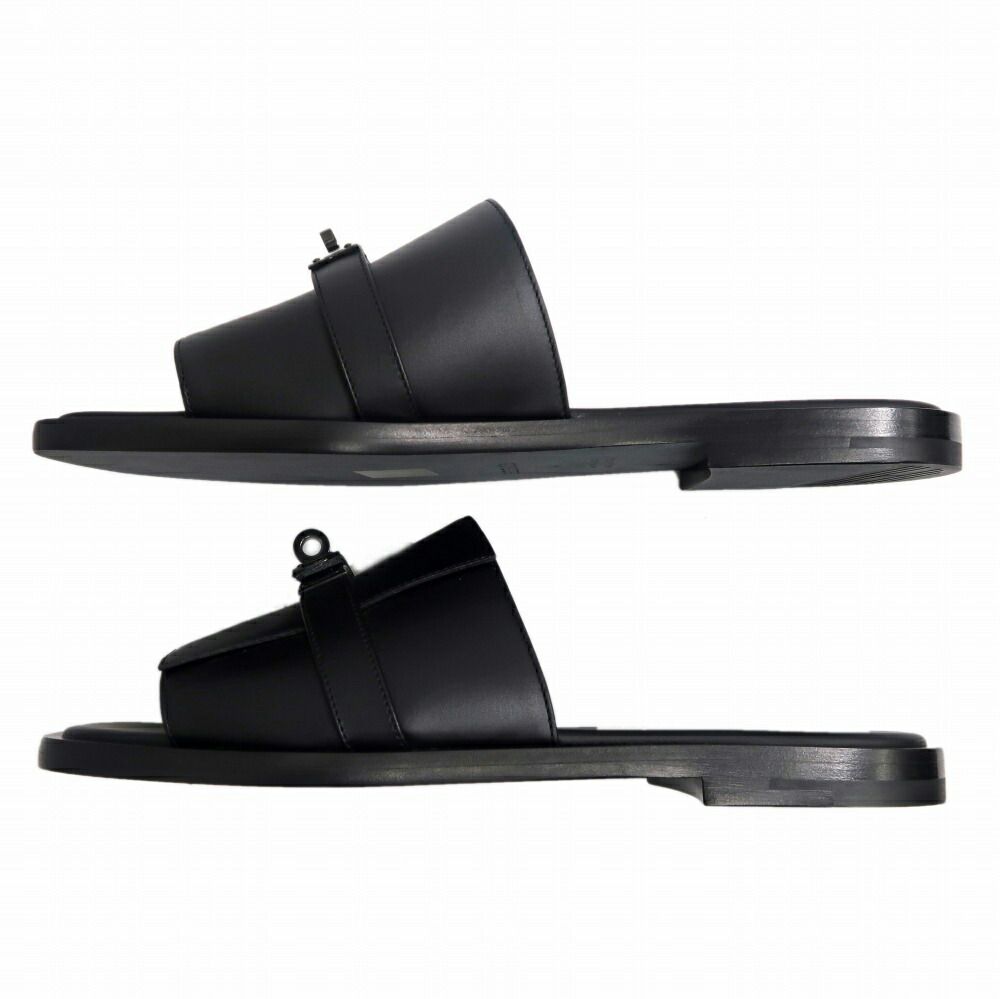 名東】エルメス ガブリエル サンダル ソーブラック サイズ41 メンズ 靴