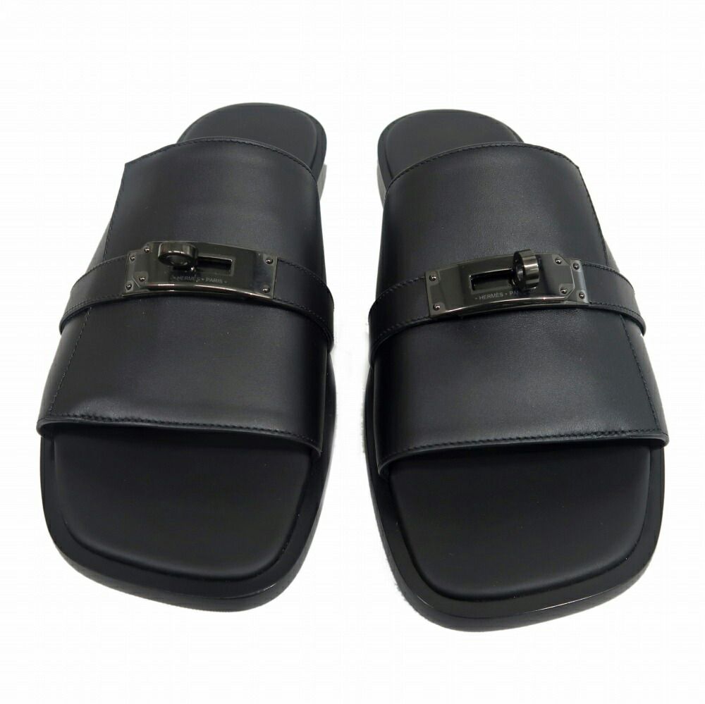 名東】エルメス ガブリエル サンダル ソーブラック サイズ41 メンズ 靴