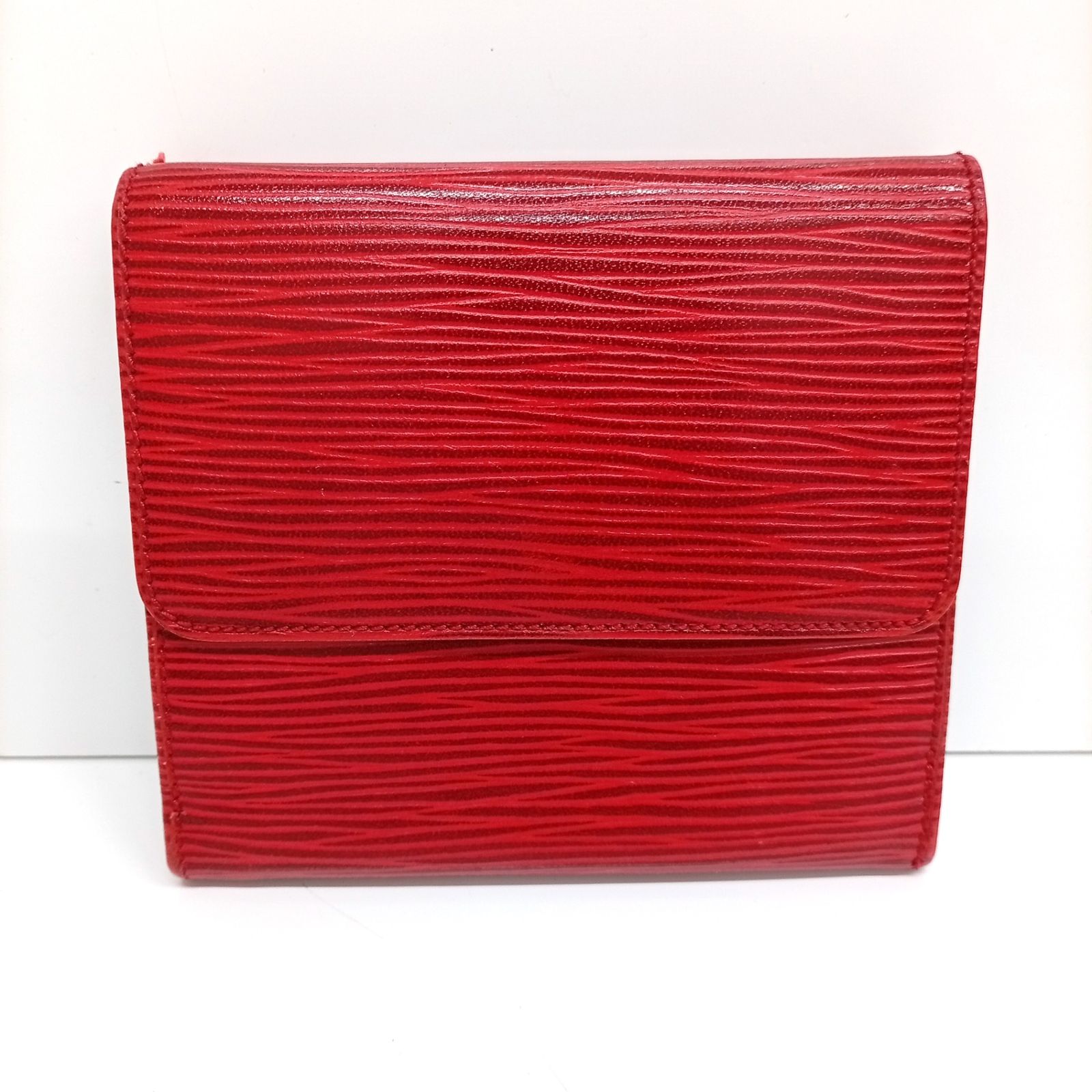 ルイヴィトン LOUIS VUITTON エピ ヴィンテージ Wホック三つ折り財布 マルティエ刻印 レッド JA-25888