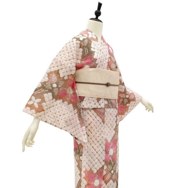 有松鳴海絞り　新古品 新古品】 夏物 本場有松鳴海絞り 浴衣 有松 絞り 未使用 木綿 ソフト