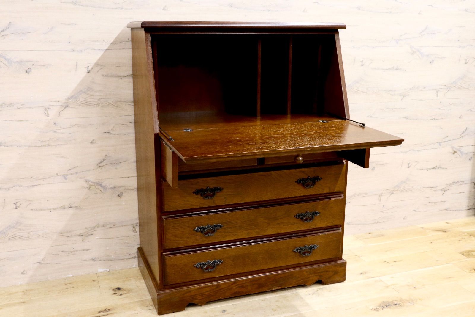 GMIS369○越後民芸家具 ライティングビューロー ライティングデスク