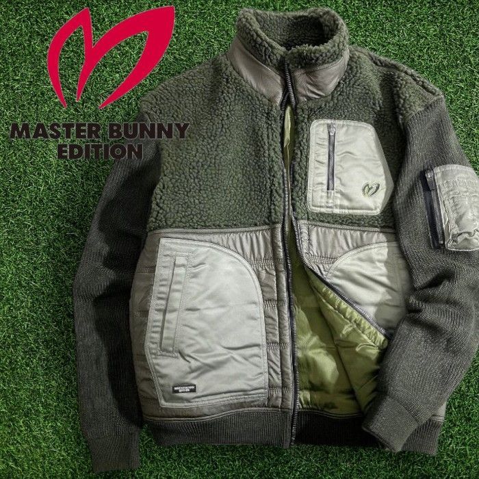 MASTER BUNNY EDITION by PEARLY GATES マスターバニー パーリーゲイツ ゴルフ ボアフリース ウール混ニット ブルゾン ジャンパー ジャケット ゴルフウェア 758 3120003 定価5 2万 079 51120 w 12