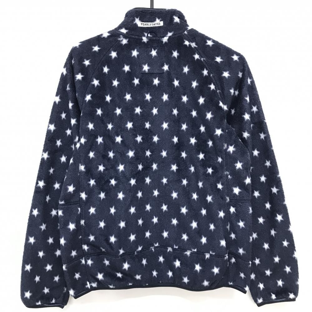 超 パーリーゲイツ フリースジャケット ネイビー 白 星総柄 メンズ 4 M ゴルフウェア PEARLY GATES