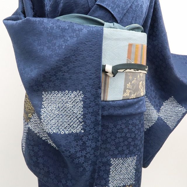  ✾まめ藤✾ｍ632 正絹 絞り 紅葉 手縫い仕立て 訪問着 訪問着 付け下げ 着物