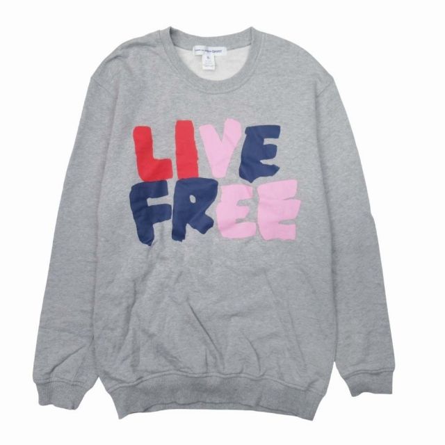 24 aw コムデギャルソンシャツ COMME des GARCONS SHIRT LIVE プリント スウェットシャツ 裏毛 トレーナー トップス カットソー XL 杢グレー LOOK 21番 ピース FN-T 007 メンズ