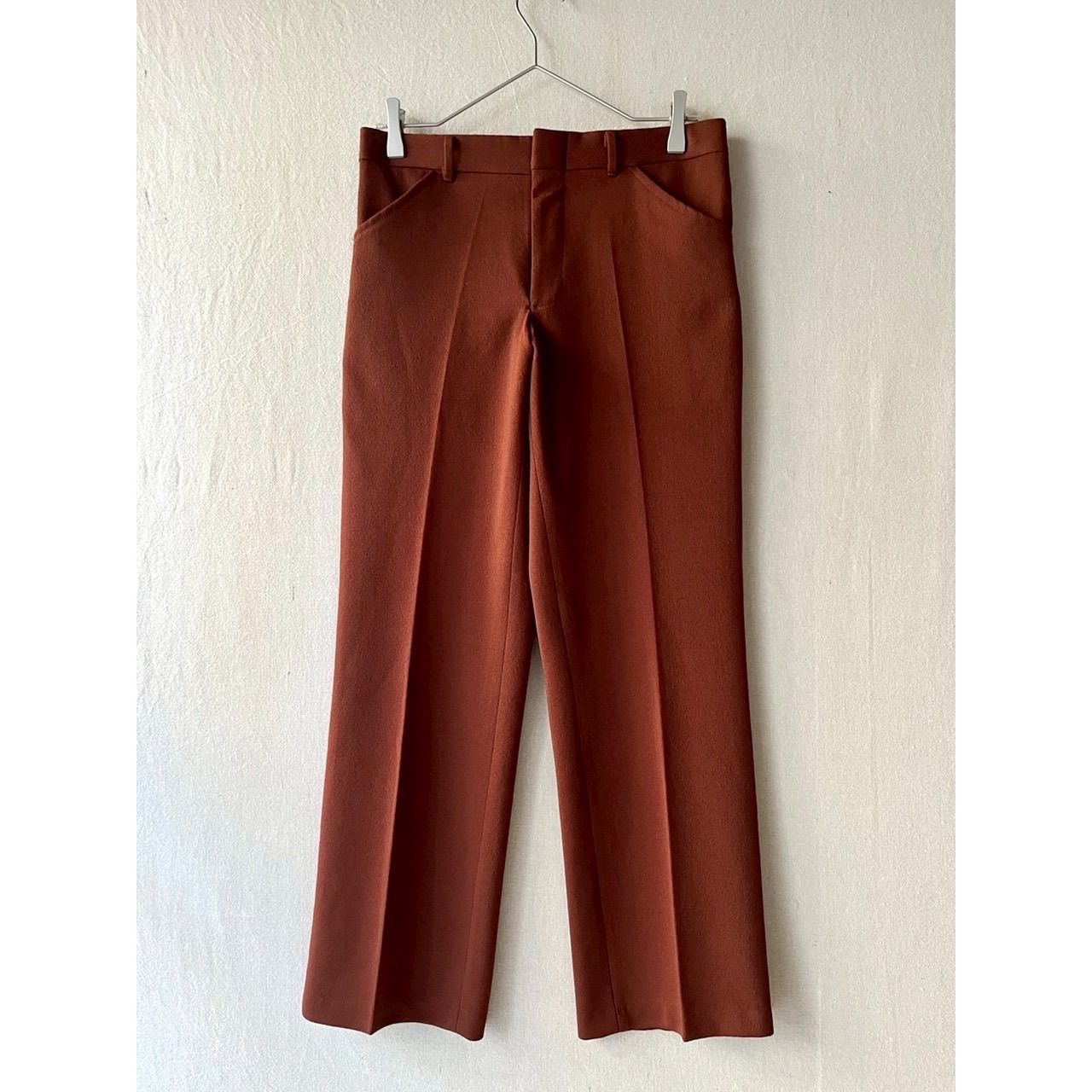 USA製 70s Vintage スラックス / ポリ ブラウン パンツ ビンテージ P5