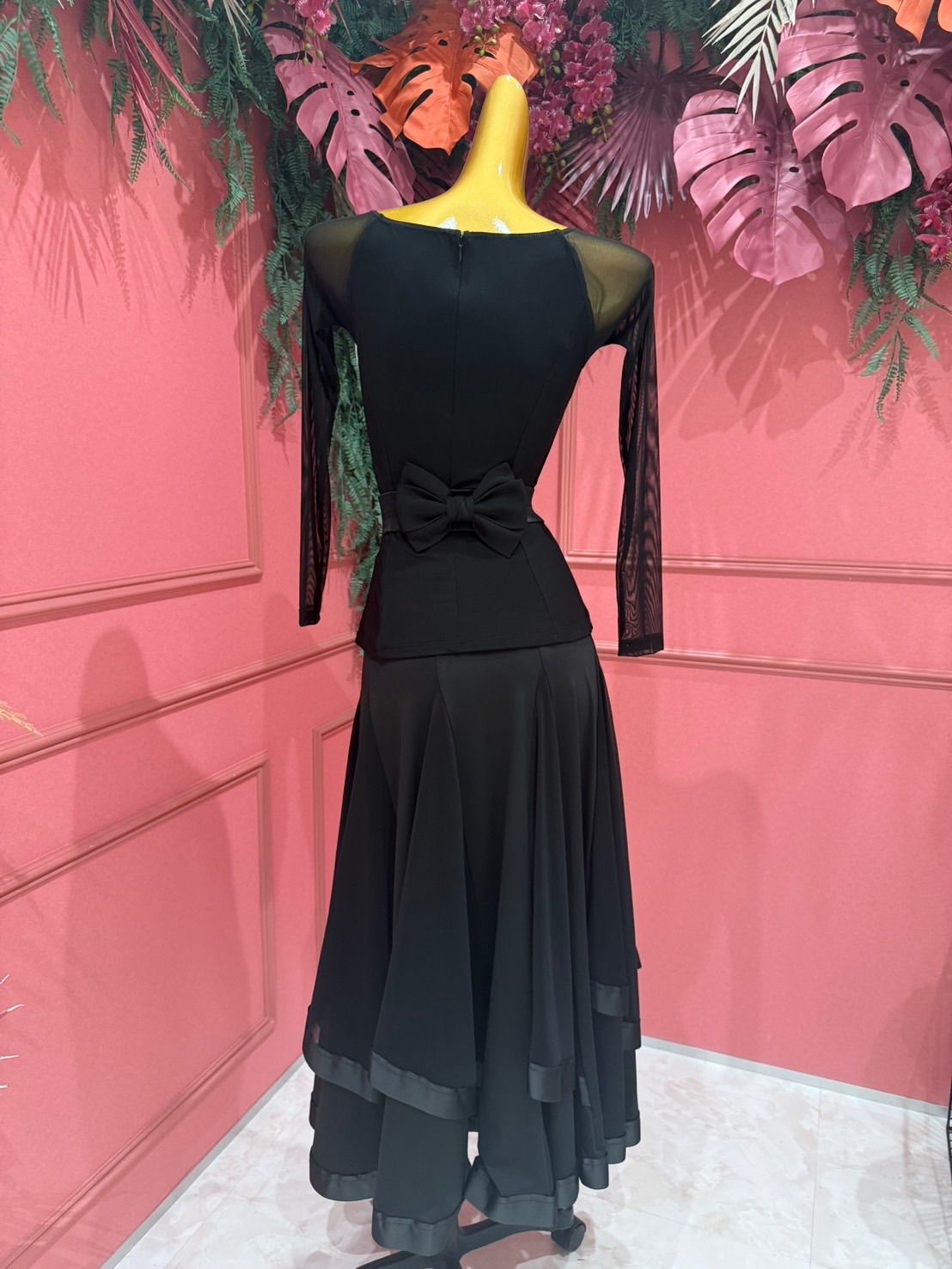 社交ダンス gentil ジャンティ ベルト 黒 ブラック リボン - メルカリ