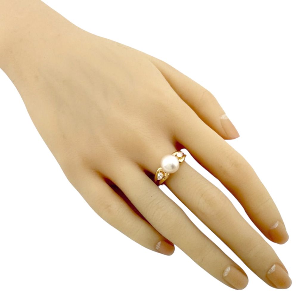 ミキモト リング 指輪 15号 18金 K 18イエローゴールド パール レディース MIKIMOTO