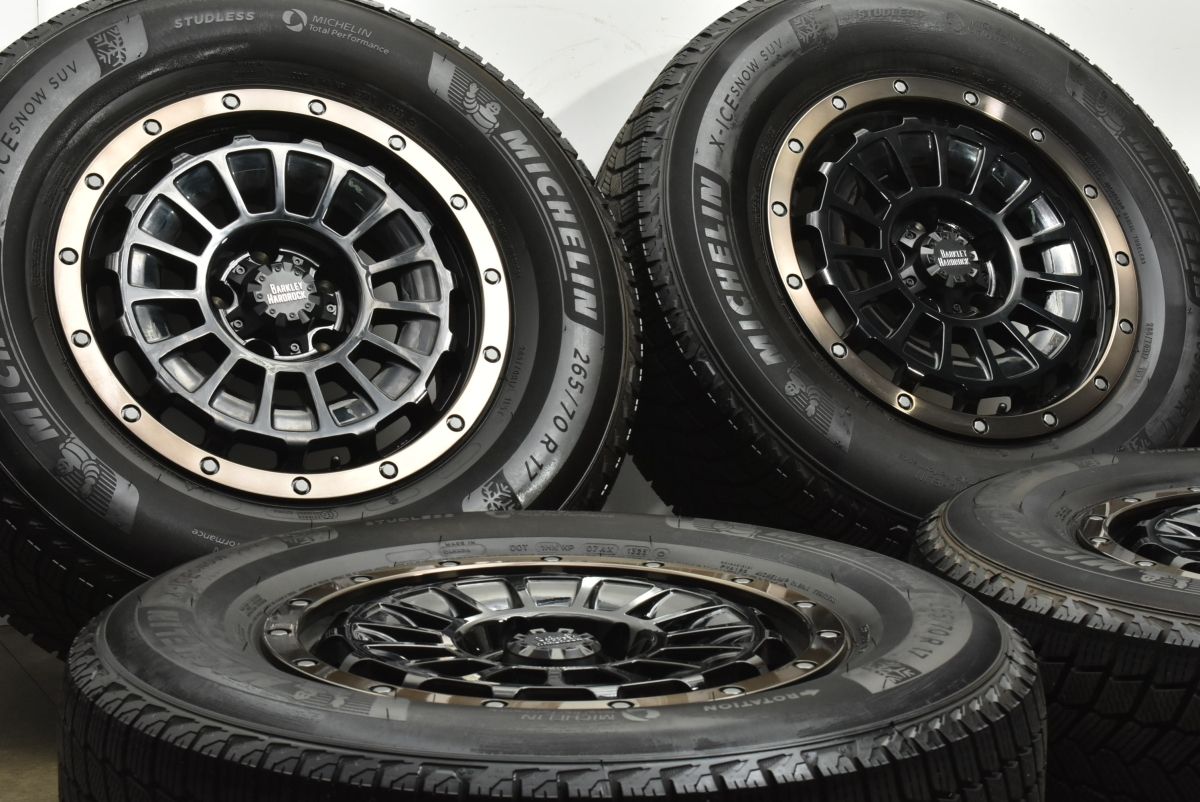 バリ溝 バークレイハードロック ローガン 17 in 7 5 J 35 PCD 127 製 ミシュラン X ICE SNOW 265 70 R JEEP JK JL ラングラー