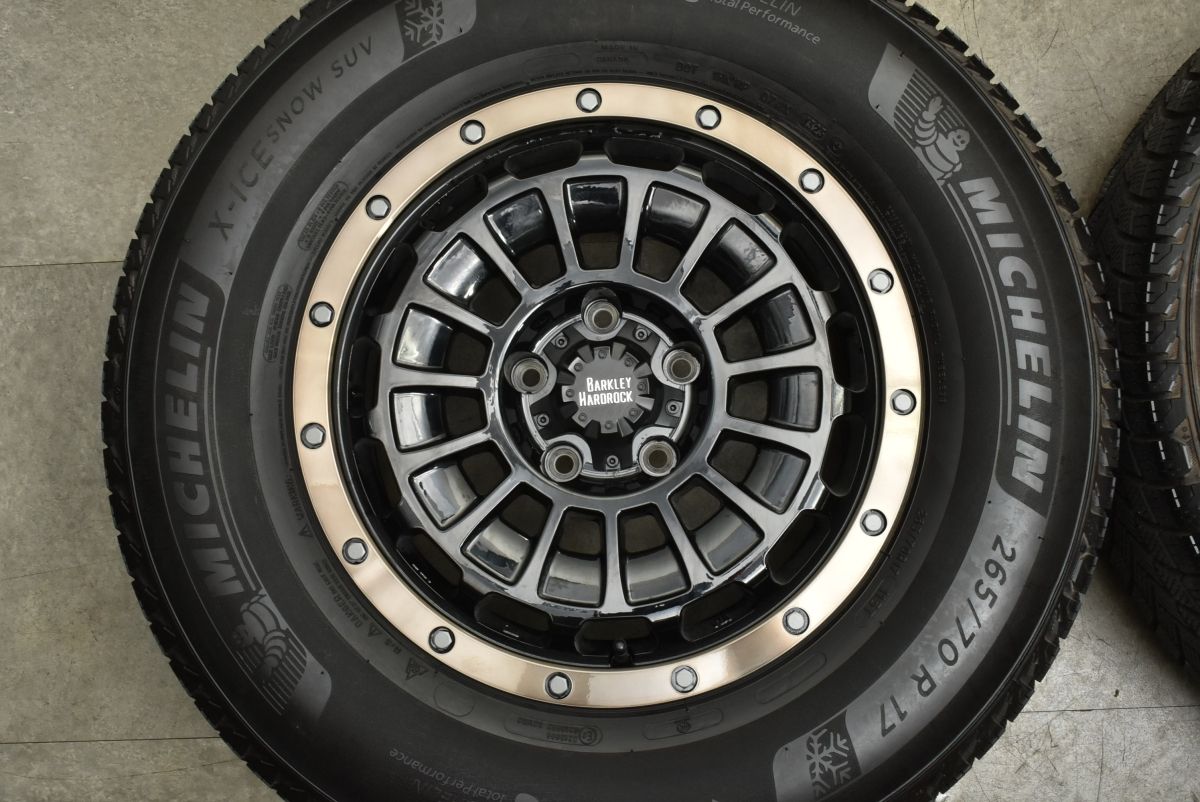  バリ溝 バークレイハードロック ローガン 17 in 7 5 J 35 PCD 127 製 ミシュラン X ICE SNOW 265 70 R JEEP JK JL ラングラー 17インチ タイヤ ホイールセット