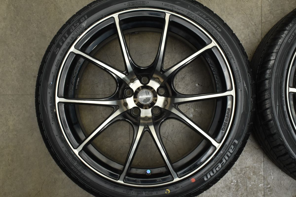 ★ウェッズSA-10R 18インチ バリ山225/40/18 タイヤホイール バリ溝 程度良好】ウェッズスポーツ SA-10R 18in 7.5J +45 PCD100 S