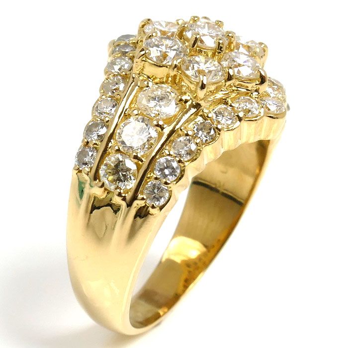 K 18 YG イエローゴールド リング 指輪 ダイヤモンド2.00 ct 13号 9.8 g レディース