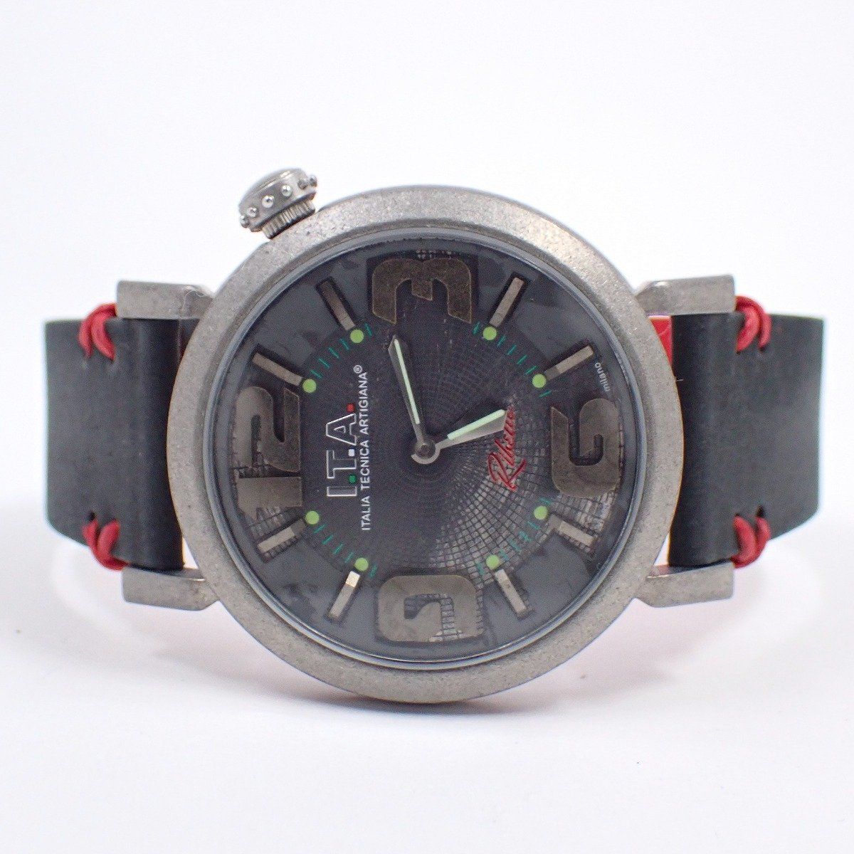 I.T.A. Ribelle リベッレ ヴィンテージ加工 クォーツ メンズ 腕時計 グレー文字盤 革ベルト Ref.22.00.04