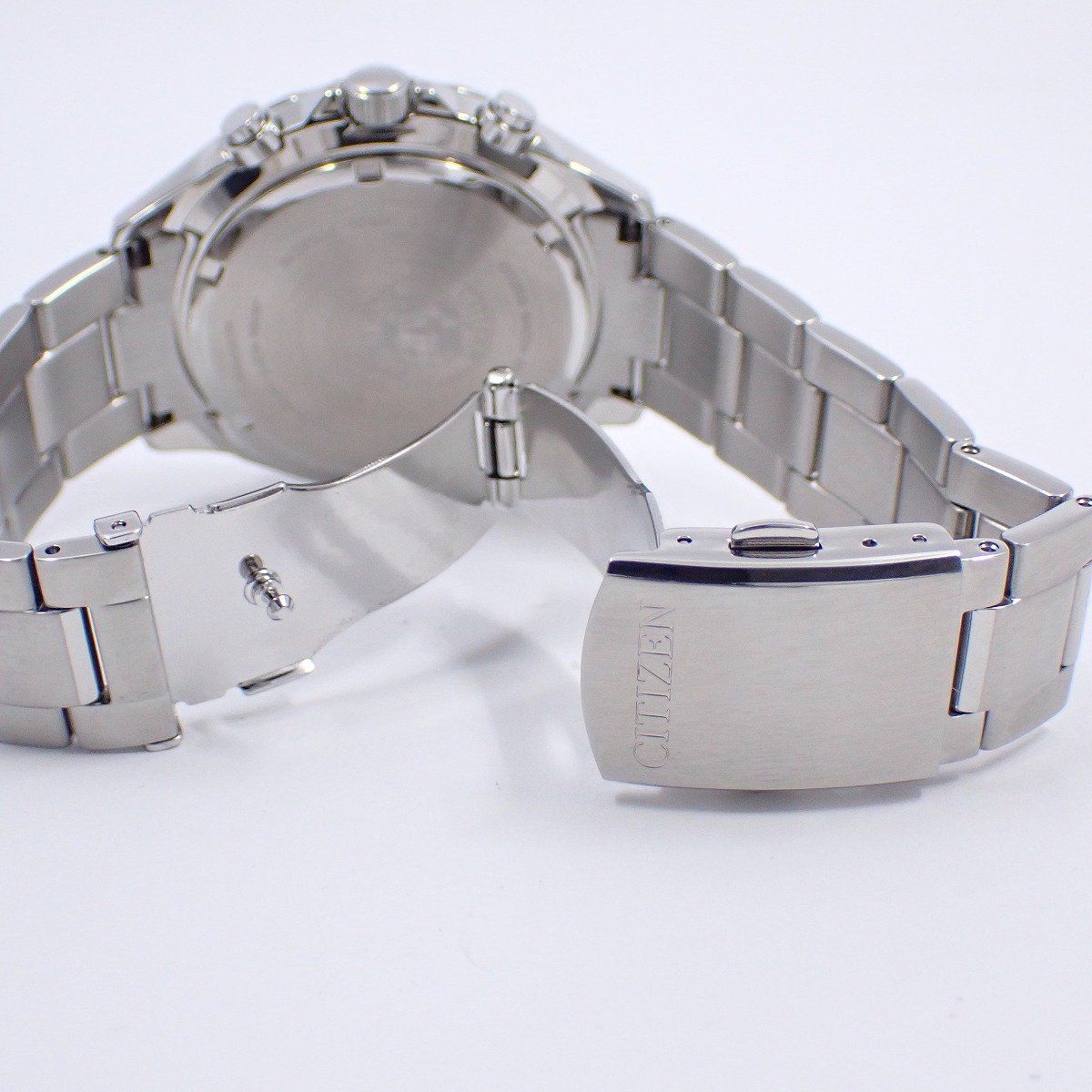  シチズン エコドライブ クロノグラフ メンズ 腕時計 黒文字盤 SSベルト VO 10-6771 F 腕時計(クォーツ) 腕時計(アナログ)