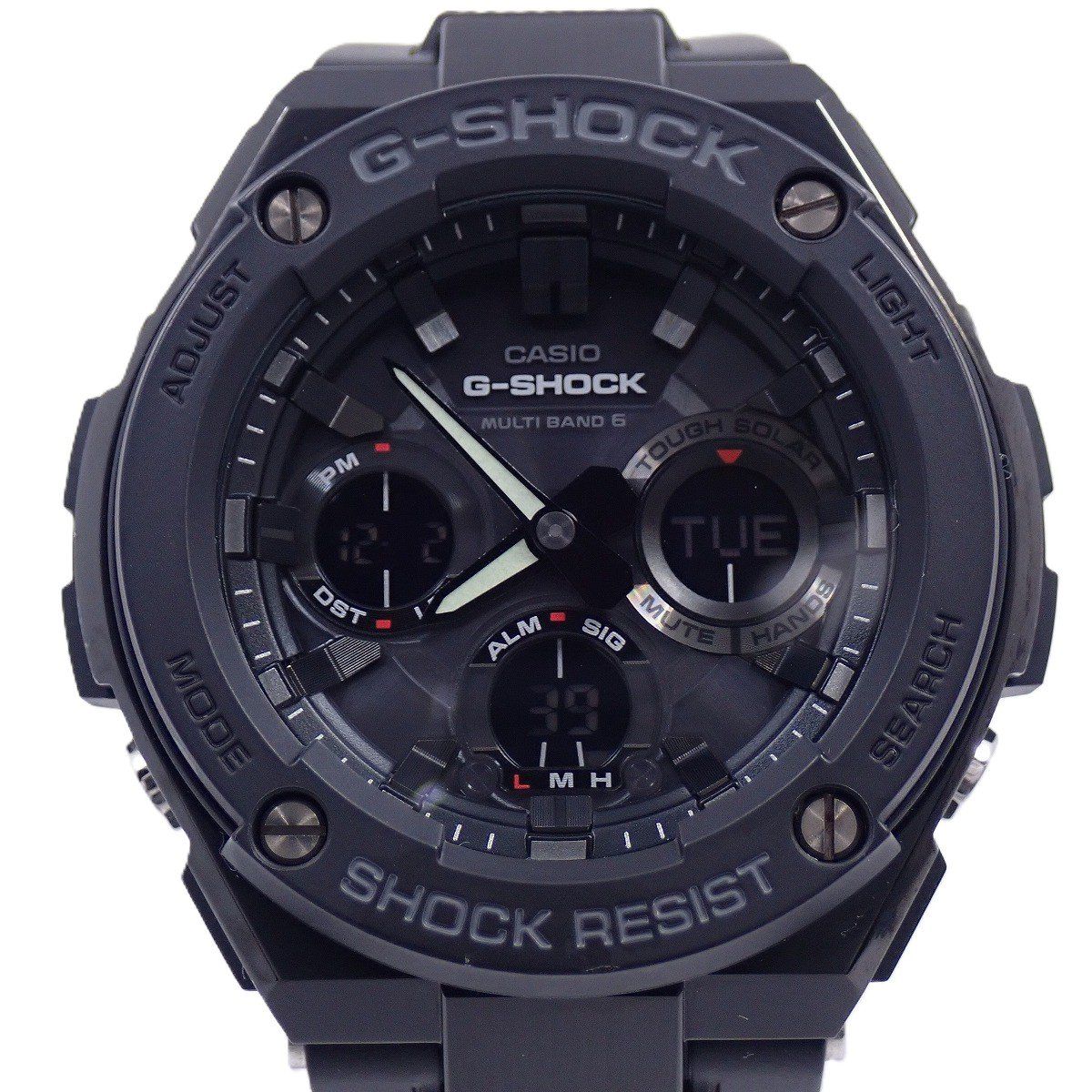カシオ G-SHOCK Gスチール ソーラー電波 アナデジ メンズ 腕時計 ブラック 樹脂バンド GST-W 100 G-1 BJF