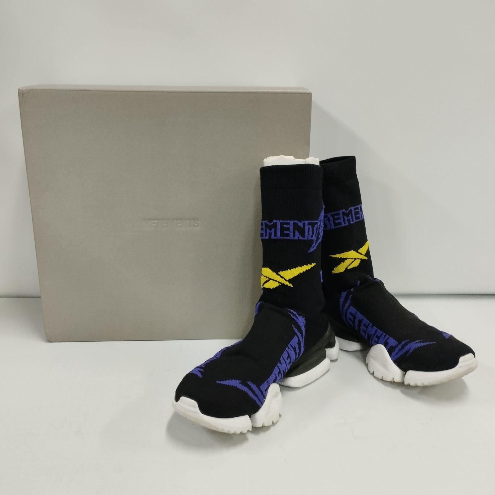 D14847】VETEMENTS×Reebok Sock Pump Logo-Jacquard Sock Sneakers 