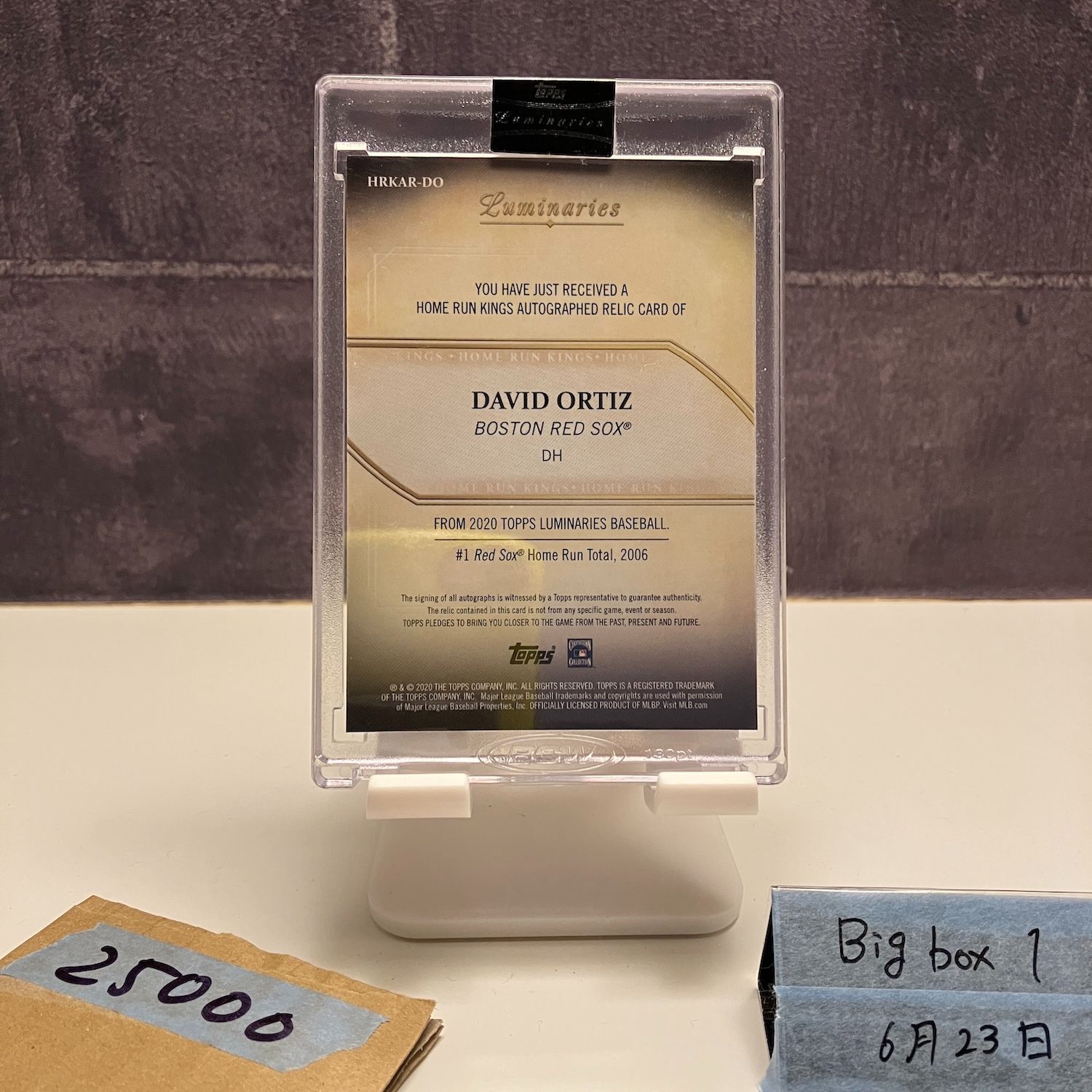 2020 Topps David Ortiz 04/15 直筆サインカード Boston Red Sox