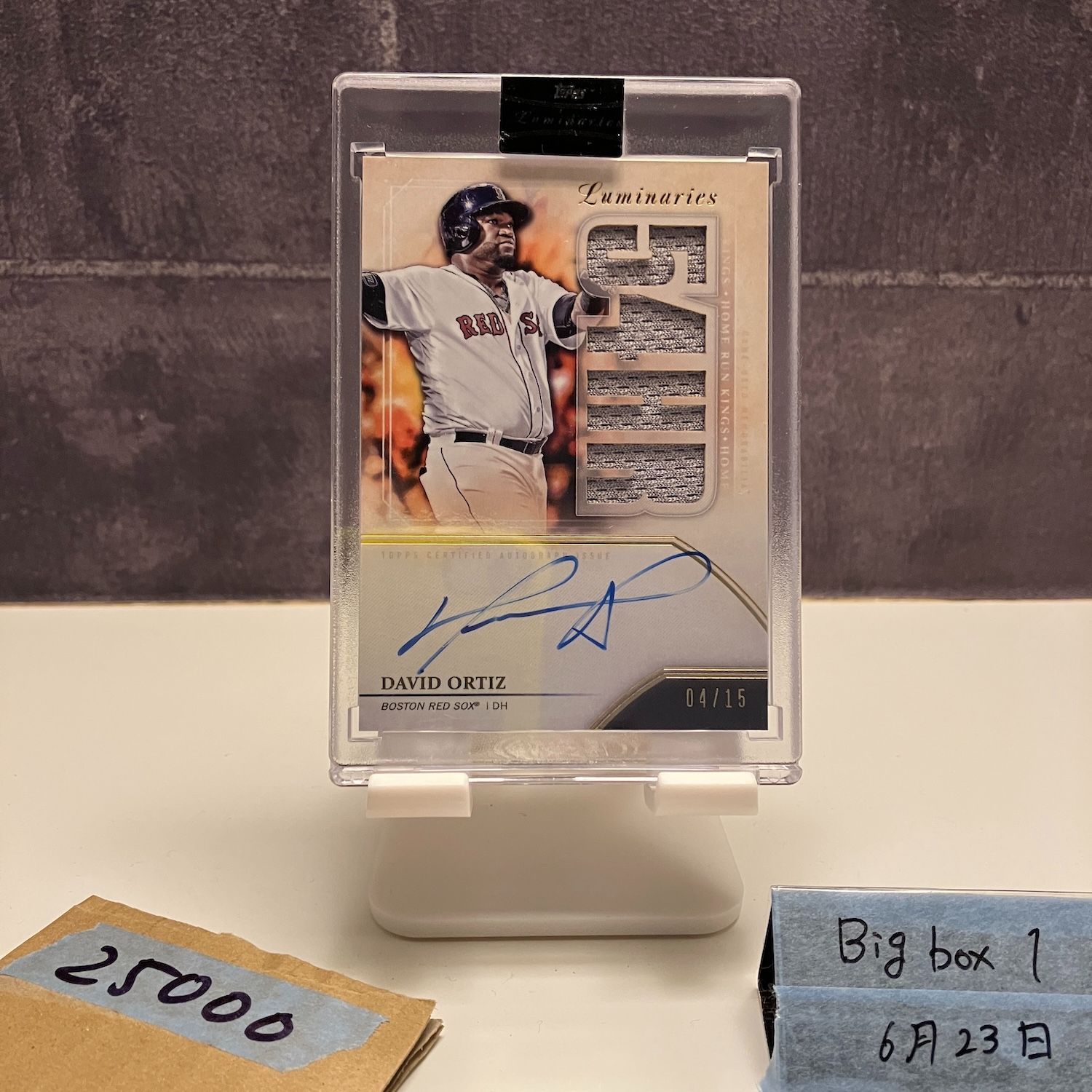 2020 Topps David Ortiz 04/15 直筆サインカード Boston Red Sox