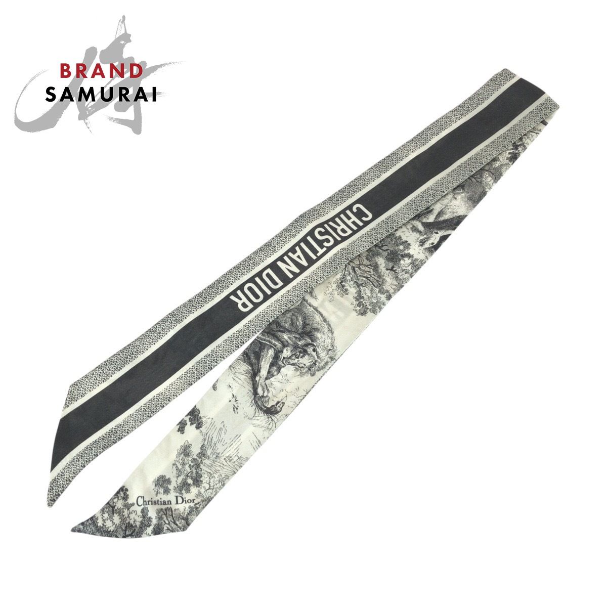 美品 Christian Dior クリスチャンディオール ミッツァスカーフ グレー