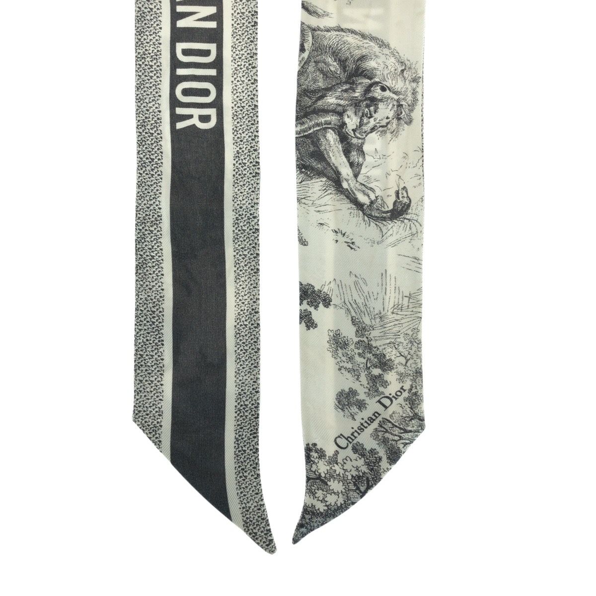 美品 Christian Dior クリスチャンディオール ミッツァスカーフ グレー