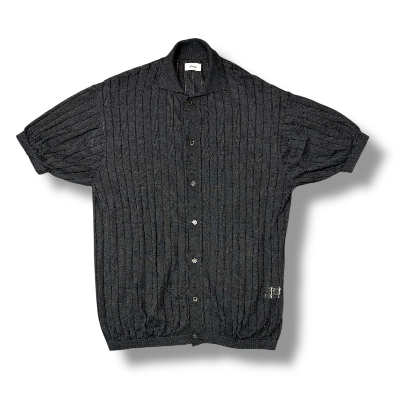 参考上代30800円 ALLEGE 24SS LINEN SS KNIT SHIRT リネンニット半袖 