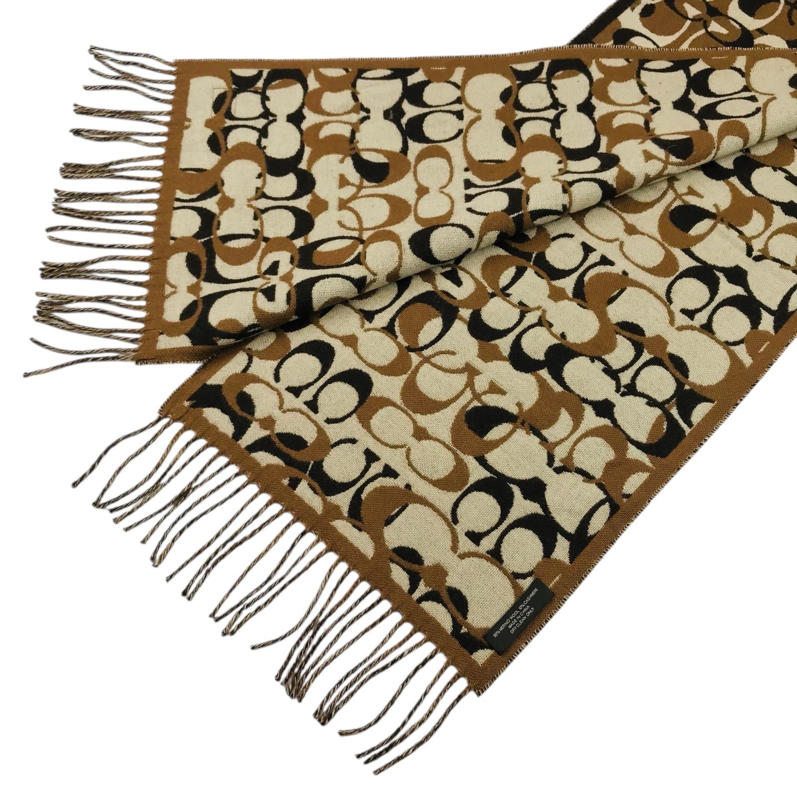 極美品☆COACH・コーチ シグネチャー総柄 ゴールドブランドロゴ刻印