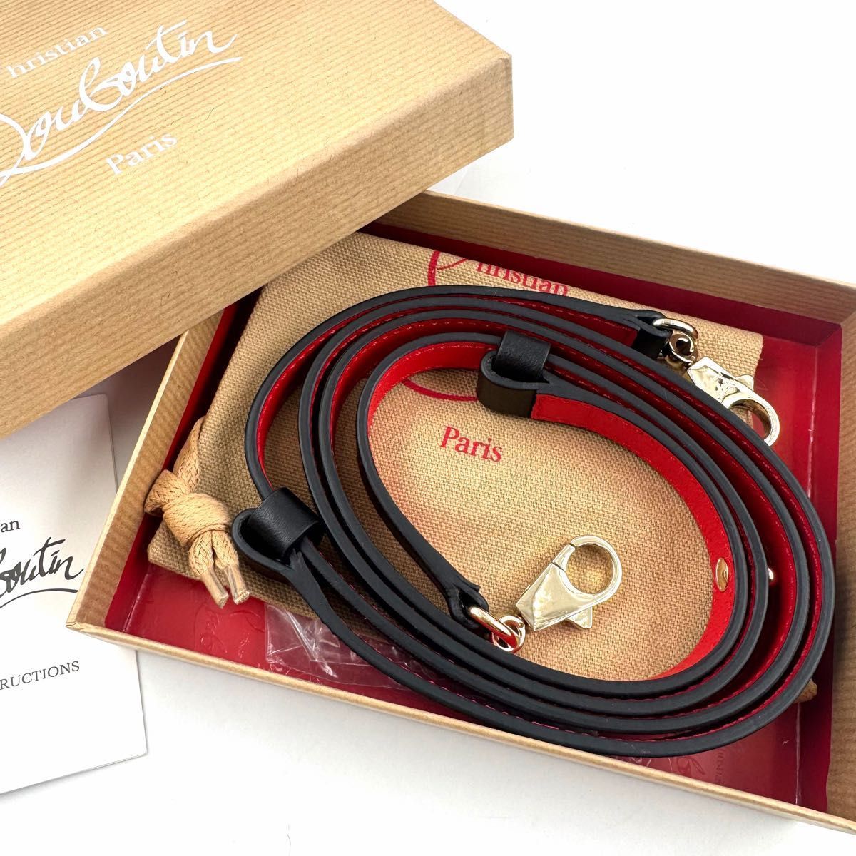 Christian Louboutin クリスチャンルブタン ショルダーストラップ レザー ロゴ刻印 保存袋 箱